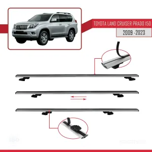 Toyota Land Cruiser Prado (J150) 2009-2023 Arası ile uyumlu Basic Model Ara Atkı Tavan Barı GRİ 3 ADET - Görsel 5
