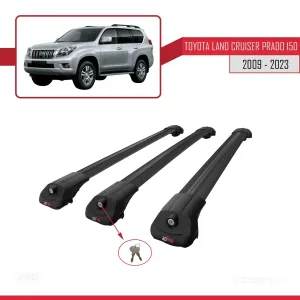 Toyota Land Cruiser Prado (J150) 2009-2023 Arası ile uyumlu ACE-1 Ara Atkı Tavan Barı SİYAH 3 ADET BAR thumb 4
