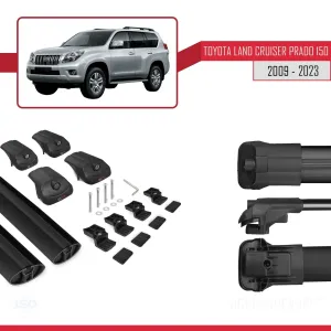 Toyota Land Cruiser Prado (J150) 2009-2023 Arası ile uyumlu ACE-1 Ara Atkı Tavan Barı SİYAH thumb 5