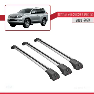 Toyota Land Cruiser Prado (J150) 2009-2023 Arası ile uyumlu ACE-1 Ara Atkı Tavan Barı GRİ 3 ADET BAR thumb 3