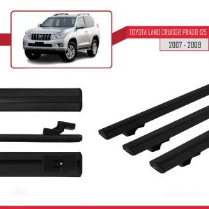 Toyota Land Cruiser Prado (J125) 2007-2009 Arası ile uyumlu Basic Model Ara Atkı Tavan Barı SİYAH 3 ADET - Görsel 3