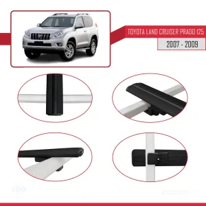 Toyota Land Cruiser Prado (J125) 2007-2009 Arası ile uyumlu Basic Model Ara Atkı Tavan Barı SİYAH 3 ADET - Görsel 4