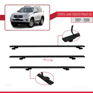 Toyota Land Cruiser Prado (J125) 2007-2009 Arası ile uyumlu Basic Model Ara Atkı Tavan Barı SİYAH 3 ADET - Görsel 5