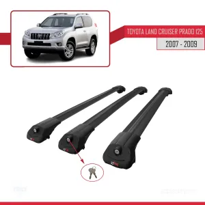 Toyota Land Cruiser Prado (J125) 2007-2009 Arası ile uyumlu ACE-1 Ara Atkı Tavan Barı SİYAH 3 ADET thumb 4