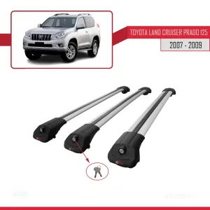 Toyota Land Cruiser Prado (J125) 2007-2009 Arası ile uyumlu ACE-1 Ara Atkı Tavan Barı GRİ 3 ADET thumb 4