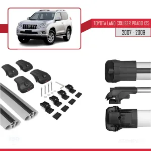 Toyota Land Cruiser Prado (J125) 2007-2009 Arası ile uyumlu ACE-1 Ara Atkı Tavan Barı GRİ thumb 5