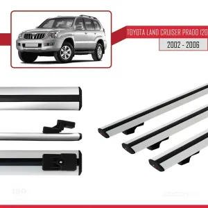 Toyota Land Cruiser Prado (J120) 2002-2006 Arası ile uyumlu Basic Model Ara Atkı Tavan Barı SİYAH 3 ADET - Görsel 3
