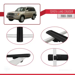Toyota Land Cruiser 2003-2009 Arası ile uyumlu Basic Model Ara Atkı Tavan Barı SİYAH 3 ADET thumb 4