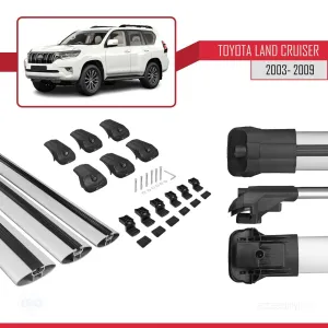 Toyota Land Cruiser 2003-2009 Arası ile uyumlu ACE-1 Ara Atkı Tavan Barı GRİ 3 ADET BAR thumb 5