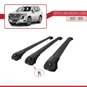 Toyota Land Cruiser (J300) 2022 ve Sonrası ile uyumlu ACE-1 Ara Atkı Tavan Barı SİYAH 3 ADET BAR thumb 4