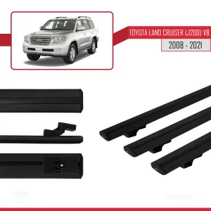 Toyota Land Cruiser (J200) V8 2008-2021 Arası ile uyumlu Basic Model Ara Atkı Tavan Barı SİYAH 3 ADET - Görsel 3