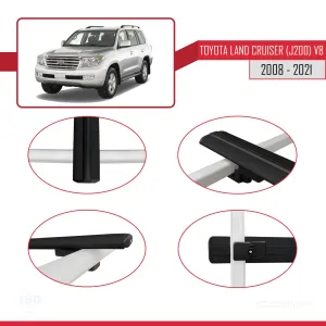 Toyota Land Cruiser (J200) V8 2008-2021 Arası ile uyumlu Basic Model Ara Atkı Tavan Barı SİYAH 3 ADET - Görsel 4