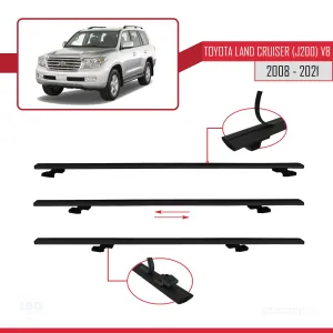 Toyota Land Cruiser (J200) V8 2008-2021 Arası ile uyumlu Basic Model Ara Atkı Tavan Barı SİYAH 3 ADET - Görsel 5