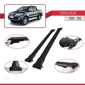Toyota Hilux 2006-2016 Arası ile uyumlu FLY Model Ara Atkı Tavan Barı SİYAH - Görsel 5