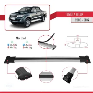 Toyota Hilux 2006-2016 Arası ile uyumlu FLY Model Ara Atkı Tavan Barı GRİ - Görsel 4