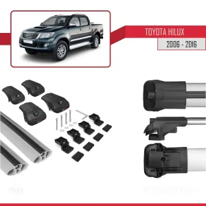 Toyota Hilux 2006-2016 Arası ile uyumlu ACE-1 Ara Atkı Tavan Barı GRİ thumb 5