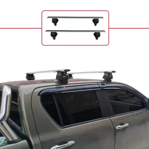 Toyota Hilux (AN130) 2015 ve Sonrası ile uyumlu ACE-4 Ara Atkı Tavan Barı GRİ thumb 1