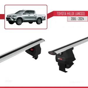 Toyota Hilux (AN130) 2015 ve Sonrası ile uyumlu ACE-4 Ara Atkı Tavan Barı GRİ thumb 5