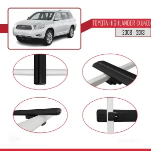 Toyota Highlander (XU40) 2008-2013 Arası ile uyumlu Basic Model Ara Atkı Tavan Barı SİYAH 3 ADET thumb 4