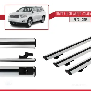Toyota Highlander (XU40) 2008-2013 Arası ile uyumlu Basic Model Ara Atkı Tavan Barı GRİ 3 ADET thumb 3