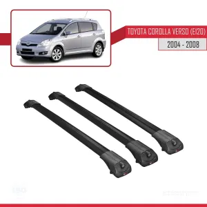 Toyota Corolla Verso (E120) 2004-2008 Arası ile uyumlu ACE-1 Ara Atkı Tavan Barı SİYAH 3 ADET BAR thumb 3