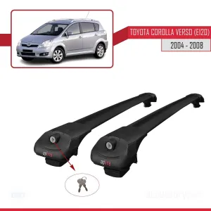 Toyota Corolla Verso (E120) 2004-2008 Arası ile uyumlu ACE-1 Ara Atkı Tavan Barı SİYAH - Görsel 4