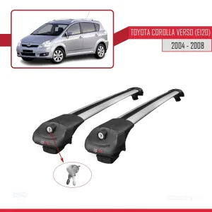Toyota Corolla Verso (E120) 2004-2008 Arası ile uyumlu ACE-1 Ara Atkı Tavan Barı GRİ thumb 4