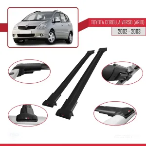 Toyota Corolla Verso (AR10) 2002-2003 Arası ile Uyumlu FLY Model Ara Atkı Tavan Barı SİYAH - Görsel 5