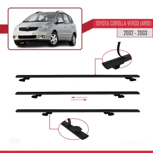 Toyota Corolla Verso (AR10) 2002-2003 Arası ile uyumlu Basic Model Ara Atkı Tavan Barı SİYAH 3 ADET thumb 5