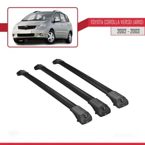 Toyota Corolla Verso (AR10) 2002-2003 Arası ile uyumlu ACE-1 Ara Atkı Tavan Barı SİYAH 3 ADET BAR thumb 3