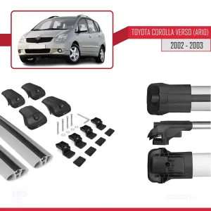 Toyota Corolla Verso (AR10) 2002-2003 Arası ile uyumlu ACE-1 Ara Atkı Tavan Barı GRİ thumb 5