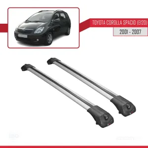 Toyota Corolla Spacio (E120) 2001-2007 Arası ile uyumlu ACE-1 Ara Atkı Tavan Barı GRİ - Görsel 3