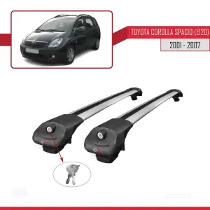 Toyota Corolla Spacio (E120) 2001-2007 Arası ile uyumlu ACE-1 Ara Atkı Tavan Barı GRİ - Görsel 4