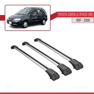 Toyota Corolla Spacio (E110) 1997-2000 Arası ile uyumlu ACE-1 Ara Atkı Tavan Barı GRİ 3 ADET BAR - Görsel 3