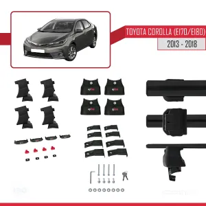Toyota Corolla 2012-2018 Arası ile uyumlu ACE-4 Ara Atkı Tavan Barı SİYAH - Görsel 5