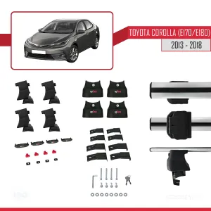 Toyota Corolla 2012-2018 Arası ile uyumlu ACE-4 Ara Atkı Tavan Barı GRİ thumb 4
