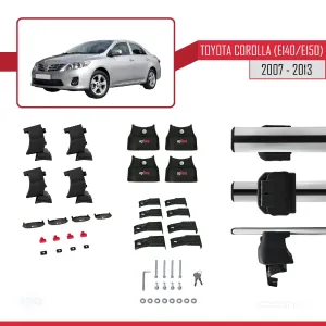 Toyota Corolla 2006-2013 Arası ile uyumlu ACE-4 Ara Atkı Tavan Barı GRİ - Görsel 4