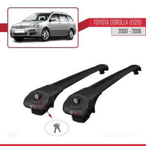 Toyota Corolla (E120) 2000-2006 Arası ile uyumlu ACE-1 Ara Atkı Tavan Barı SİYAH thumb 4