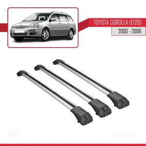 Toyota Corolla (E120) 2000-2006 Arası ile uyumlu ACE-1 Ara Atkı Tavan Barı GRİ 3 ADET BAR - Görsel 3