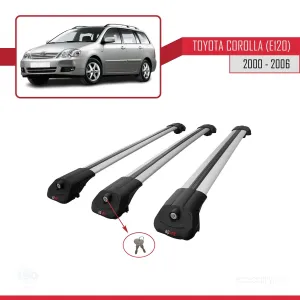 Toyota Corolla (E120) 2000-2006 Arası ile uyumlu ACE-1 Ara Atkı Tavan Barı GRİ 3 ADET BAR - Görsel 4