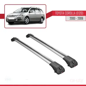 Toyota Corolla (E120) 2000-2006 Arası ile uyumlu ACE-1 Ara Atkı Tavan Barı GRİ - Görsel 3