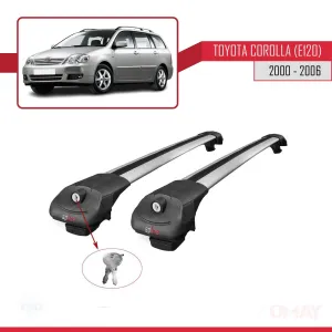 Toyota Corolla (E120) 2000-2006 Arası ile uyumlu ACE-1 Ara Atkı Tavan Barı GRİ - Görsel 4