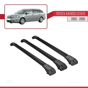 Toyota Avensis SW 2003-2009 Arası ile uyumlu ACE-1 Ara Atkı Tavan Barı SİYAH 3 ADET BAR thumb 3