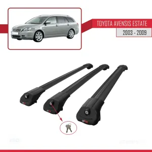 Toyota Avensis SW 2003-2009 Arası ile uyumlu ACE-1 Ara Atkı Tavan Barı SİYAH 3 ADET BAR thumb 4
