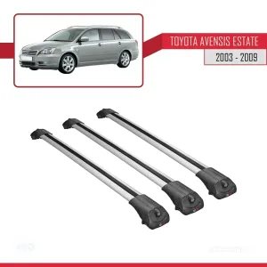 Toyota Avensis SW 2003-2009 Arası ile uyumlu ACE-1 Ara Atkı Tavan Barı GRİ 3 ADET BAR thumb 3