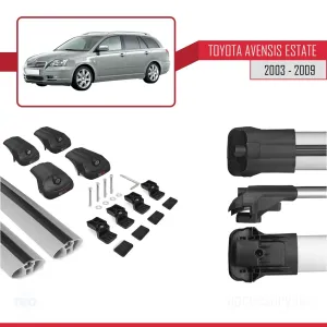 Toyota Avensis SW 2003-2009 Arası ile uyumlu ACE-1 Ara Atkı Tavan Barı GRİ thumb 5