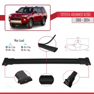 Toyota 4Runner (N280) 2010 ve Sonrası ile Uyumlu FLY Model Ara Atkı Tavan Barı SİYAH 3 ADET BAR thumb 4
