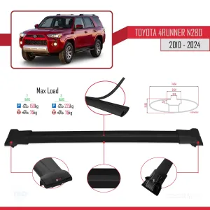 Toyota 4Runner (N280) 2010 ve Sonrası ile Uyumlu FLY Model Ara Atkı Tavan Barı SİYAH - Görsel 5
