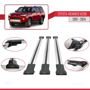 Toyota 4Runner (N280) 2010 ve Sonrası ile Uyumlu FLY Model Ara Atkı Tavan Barı GRİ 3 ADET BAR thumb 5