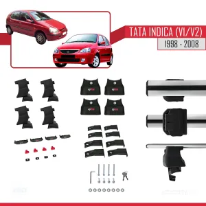 Tata Indica (V1/V2) 1998-2008 Arası ile uyumlu ACE-4 Ara Atkı Tavan Barı GRİ thumb 5